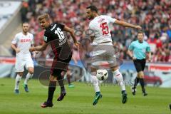 1. Bundesliga - Fußball - 1. FC Köln - FC Ingolstadt 04 - Lukas Hinterseer (16, FCI) Mergim Mavraj (15 Köln)