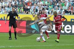 1. Bundesliga - Fußball - Borussia Mönchengladbach - FC Ingolstadt 04 - 2:0 - Thorgan Hazard (#10 Borussia) Mathew Leckie (7, FCI) Darío Lezcano (11, FCI)