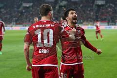 1. Bundesliga - Fußball - FC Augsburg - FC Ingolstadt 04 - Tor Almog Cohen (36, FCI) Jubel mit Pascal Groß (10, FCI)
