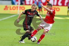 1. BL - Saison 2016/2017 - FSV Mainz 05 - FC Ingolstadt 04 - Florent Hadergjonaj (#33 FCI) - Pablo De Blasis (#32 Mainz) - Foto: Meyer Jürgen