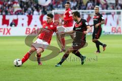 1. BL - Saison 2016/2017 - FSV Mainz 05 - FC Ingolstadt 04 - Markus Suttner (#29 FCI) - Jairo Samperio (#17 Mainz) - Foto: Meyer Jürgen