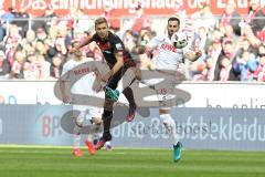 1. Bundesliga - Fußball - 1. FC Köln - FC Ingolstadt 04 - Lukas Hinterseer (16, FCI) und Mergim Mavraj (15 Köln)