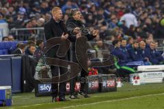 1. Bundesliga - Fußball - FC Schalke 04 - FC Ingolstadt 04 - Feuert an, Cheftrainer Maik Walpurgis (FCI) und Co-Trainer Michael Henke (FCI) syncron