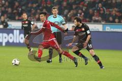 1. Bundesliga - Fußball - Bayer Leverkusen - FC Ingolstadt 04 - Alfredo Morales (6, FCI)  Admir Mehmedi (Leverkusen 14)