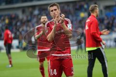 1. Bundesliga - Fußball - TSG 1899 Hoffenheim - FC Ingolstadt 04 - Spiel ist aus 5:2, hängende Köpfe, FCI geht zu den mitgereisten Fans,