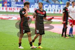 1. BL - Saison 2016/2017 - Hamburger SV - FC Ingolstadt 04 - Markus Suttner (#29 FCI) - Mathew Leckie (#7 FCI) -nach dem Spiel - Foto: Meyer Jürgen