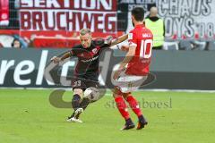 1. BL - Saison 2016/2017 - FSV Mainz 05 - FC Ingolstadt 04 - Florent Hadergjonaj (#33 FCI) - Yunus Malli (#10 Mainz) - Foto: Meyer Jürgen