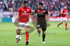 1. BL - Saison 2016/2017 - FSV Mainz 05 - FC Ingolstadt 04 - Almog Cohen (#36 FCI) - Besar Halimi (#30 Mainz) - Foto: Meyer Jürgen