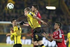 1. Bundesliga - Fußball - Borussia Dortmund - FC Ingolstadt 04 - 1:0 - Kopfball Duell Mathew Leckie (7, FCI) Matthias Ginter (BVB 28)