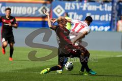 1. BL - Saison 2016/2017 - Hamburger SV - FC Ingolstadt 04 - Tobias Levels (#28 FCI) - Filip Kostic (#17 Hamburg) - Foto: Meyer Jürgen