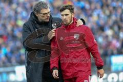 1. Bundesliga - Fußball - SV Darmstadt 98 - FC Ingolstadt 04 - Co-Trainer Michael Henke (FCI) mit Pascal Groß (10, FCI)