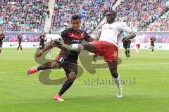 1. Bundesliga - Fußball - RB Leipzig - FC Ingolstadt 04 - Marcel Halsterberg (23 Leipzig) Darío Lezcano (11, FCI) Angriff Dayotchanculle Oswald Upamecano (17 Leipzig)