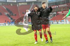 1. Bundesliga - Fußball - Bayer Leverkusen - FC Ingolstadt 04 - Sieg für FCI 1:2, die Torschützen nach dem Spiel, Jubel Almog Cohen (36, FCI) Alfredo Morales (6, FCI)