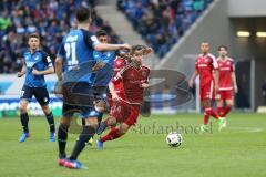 1. Bundesliga - Fußball - TSG 1899 Hoffenheim - FC Ingolstadt 04 - rechts Stefan Lex (14, FCI) Kerem Demirbay (TSG 13) Benjamin Hübner (TSG 21)