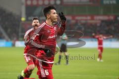 1. Bundesliga - Fußball - Bayer Leverkusen - FC Ingolstadt 04 - Alfredo Morales (6, FCI)  rechts trifft zum 0:1 Tor Jubel