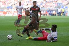 1. BL - Saison 2016/2017 - Hamburger SV - FC Ingolstadt 04 - Lezano Farina,Dario (#37 FCI) wird gefoult - Foto: Meyer Jürgen