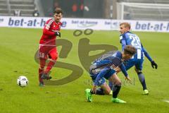 1. BL - Saison 2016/2017 - Hertha BSC - FC Ingolstadt 04 - Pascal Groß (#10 FCI) - Fabian Lustenberger (#28 Hertha) - Foto: Meyer Jürgen