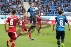 1. Bundesliga - Fußball - TSG 1899 Hoffenheim - FC Ingolstadt 04 - Sandro Wagner (TSG 14)  stoppt Ball vor Florent Hadergjonaj (33, FCI)