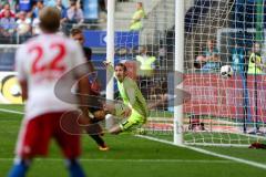 1. BL - Saison 2016/2017 - Hamburger SV - FC Ingolstadt 04 - Lukas Hinterseer (#16 FCI) schiesst den 1:1 Ausgleichstreffer - Jubel - Foto: Meyer Jürgen