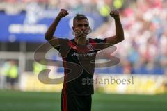 1. BL - Saison 2016/2017 - Hamburger SV - FC Ingolstadt 04 - Lukas Hinterseer (#16 FCI) schiesst den 1:1 Ausgleichstreffer - Jubel - Foto: Meyer Jürgen