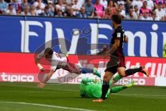 1. BL - Saison 2016/2017 - Hamburger SV - FC Ingolstadt 04 - Ørjan Nyland (#26 FCI) - Nicolai Müller (#27 Hamburg) - Foto: Meyer Jürgen