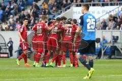 1. Bundesliga - Fußball - TSG 1899 Hoffenheim - FC Ingolstadt 04 - Tor Jubel Eigentor durch Hoffenheim, Niklas Süle (TSG 25) rechts, mitte Alfredo Morales (6, FCI)  Lukas Hinterseer (16, FCI) Marcel Tisserand (32, FCI) Darío Lezcano (11, FCI) Markus Suttn