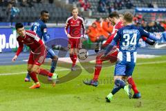 1. BL - Saison 2016/2017 - Hertha BSC - FC Ingolstadt 04 - Alfredo Morales (#6 FCI) - Pascal Groß (#10 FCI) - Maximilian Mittelstädt (#34 Hertha) - Foto: Meyer Jürgen