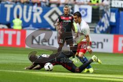1. BL - Saison 2016/2017 - Hamburger SV - FC Ingolstadt 04 - Roger de Oliveira Bernardo (#8 FCI) wird gefoult - Foto: Meyer Jürgen
