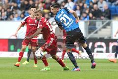 1. Bundesliga - Fußball - TSG 1899 Hoffenheim - FC Ingolstadt 04 - Zweikampf Lukas Hinterseer (16, FCI) Benjamin Hübner (TSG 21)