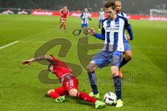 1. BL - Saison 2016/2017 - Hertha BSC - FC Ingolstadt 04 - Lezcano Farina,Dario (#37 FCI) wird gefoult von Sebastian Langcamp (#15 Hertha) - Foto: Meyer Jürgen