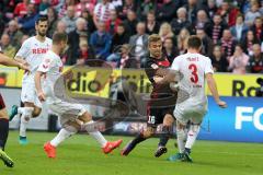 1. Bundesliga - Fußball - 1. FC Köln - FC Ingolstadt 04 - Lukas Hinterseer (16, FCI) kommt nicht durch, Dominique Heintz (3 Köln)