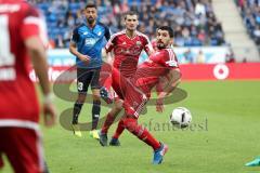 1. Bundesliga - Fußball - TSG 1899 Hoffenheim - FC Ingolstadt 04 - Almog Cohen (36, FCI) Pascal Groß (10, FCI) Kerem Demirbay (TSG 13)