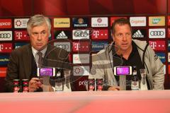 1. Bundesliga - Fußball - FC Bayern - FC Ingolstadt 04 - Pressekonferenz nach dem Spiel Cheftrainer Carlo Ancelotti (Bayern)und Cheftrainer Markus Kauczinski (FCI)