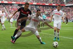 1. Bundesliga - Fußball - 1. FC Köln - FC Ingolstadt 04 - Lukas Hinterseer (16, FCI) gegen Mergim Mavraj (15 Köln)