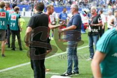 1. BL - Saison 2016/2017 - Hamburger SV - FC Ingolstadt 04 - Peter Jackwerth beim abklatschen mit Moritz Hartmann (#9 FCI) - Foto: Meyer Jürgen