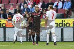 1. Bundesliga - Fußball - 1. FC Köln - FC Ingolstadt 04 - Darío Lezcano (11, FCI) und Marcel Risse (7 Köln)