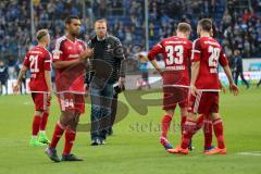 1. Bundesliga - Fußball - TSG 1899 Hoffenheim - FC Ingolstadt 04 - Spiel ist aus 5:2, hängende Köpfe, FCI geht zu den mitgereisten Fans, strenger Blick bei Cheftrainer Maik Walpurgis (FCI) in der mitte