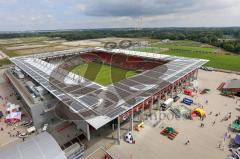 1. Bundesliga - Fußball - FC Ingolstadt 04 - Saisoneröffnung im Audi Sportpark - aus 40 Meter Höhe - Aussicht Attraktion Feier Möbelhof