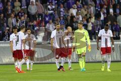 1. Bundesliga - Fußball - DFB-Pokal - Ergebirge Aue - FC Ingolstadt 04 - 7:8 n. E. - Bereiten sich vor zum Elfmeterschießen, Torwart Örjan Haskjard Nyland (1, FCI)