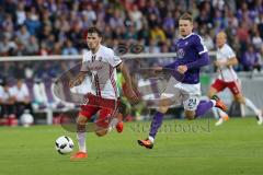 1. Bundesliga - Fußball - DFB-Pokal - Ergebirge Aue - FC Ingolstadt 04 - 7:8 n. E. - Pascal Groß (10, FCI) Breitkreuz, Steve (Aue 24)