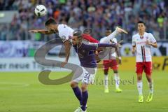 1. Bundesliga - Fußball - DFB-Pokal - Ergebirge Aue - FC Ingolstadt 04 - 7:8 n. E. - Mathew Leckie (7, FCI) fliegt über Tiffert, Christian (Aue 33)