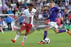 1. Bundesliga - Fußball - DFB-Pokal - Ergebirge Aue - FC Ingolstadt 04 - 7:8 n. E. - Stefan Lex (14, FCI) Breitkreuz, Steve (Aue 24)