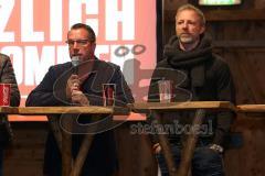 1. Bundesliga - Fußball - FC Ingolstadt 04 - Fantreffen in der Stiftl Alm - Cheftrainer Markus Kauczinski (FCI) am Mikrofon Sportdirektor Thomas Linke (FCI)