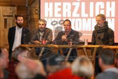 1. Bundesliga - Fußball - FC Ingolstadt 04 - Fantreffen in der Stiftl Alm - Fanvorstand Matthias Fischer, Italo Mele Cheftrainer Markus Kauczinski (FCI) Sportdirektor Thomas Linke (FCI)