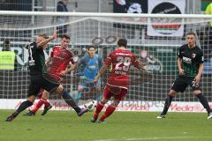 1. BL - Saison 2016/2017 - FC Ingolstadt 04 - FC Augsburg - Markus Suttner (#29 FCI) mit einem Torschuss - Foto: Meyer Jürgen