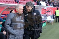 1. Bundesliga - Fußball - FC Ingolstadt 04 - FC Bayern - Vor dem Spiel Co-Trainer Hermann Gerland (Bayern) und Co-Trainer Michael Henke (FCI)