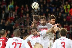 1. Bundesliga - Fußball - FC Ingolstadt 04 - 1. FC Köln - Kopfball Kampf Luft Gesichter Romain Brégerie (18, FCI) Jonas Hector (14 Köln)