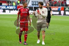 1. BL - Saison 2016/2017 - FC Ingolstadt 04 - TSG 1899 Hoffenheim - Marcel Tisserand (#32 FCI) Romain Brègerie (#18 FCI) nach dem Spiel - Foto: Meyer Jürgen