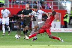 1. BL - Saison 2016/2017 - FC Ingolstadt 04 - TSG 1899 Hoffenheim - Roger de Oliveira Bernardo (#8 FCI) - Rupp Lukas weiss #7 Hoffenheim - Foto: Meyer Jürgen