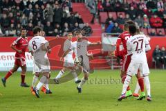 1. Bundesliga - Fußball - FC Ingolstadt 04 - FC Bayern - Kampf um den Ball Javi Martinez (8 Bayern) Xabi Alonso (14 Bayern) David Alaba (27 Bayern) Marcel Tisserand (32, FCI)